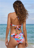 St Thomas Halter Bikini Top Strawberry Floral