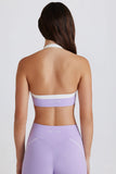 Soft Active Twist Front Halterneck Sports Bra in Lavender