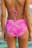 Beachside Bliss Fuchsia High Waisted Cinched Bikini Bottom