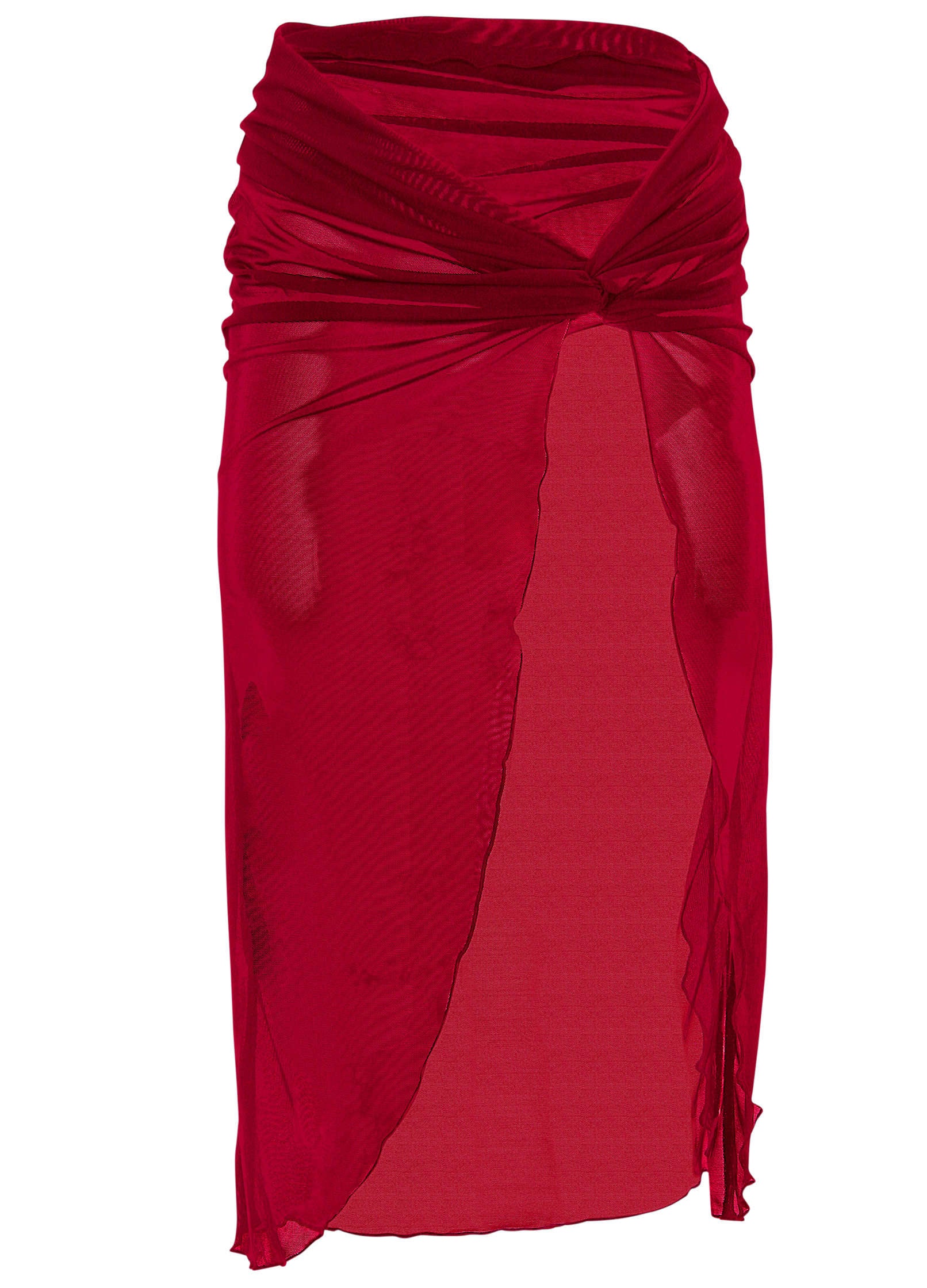 Twist Front Mesh Cover Up Red Hot