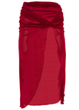 Twist Front Mesh Cover Up Red Hot