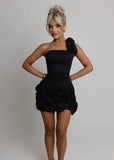 Be The One Ruffle Mini Dress Black