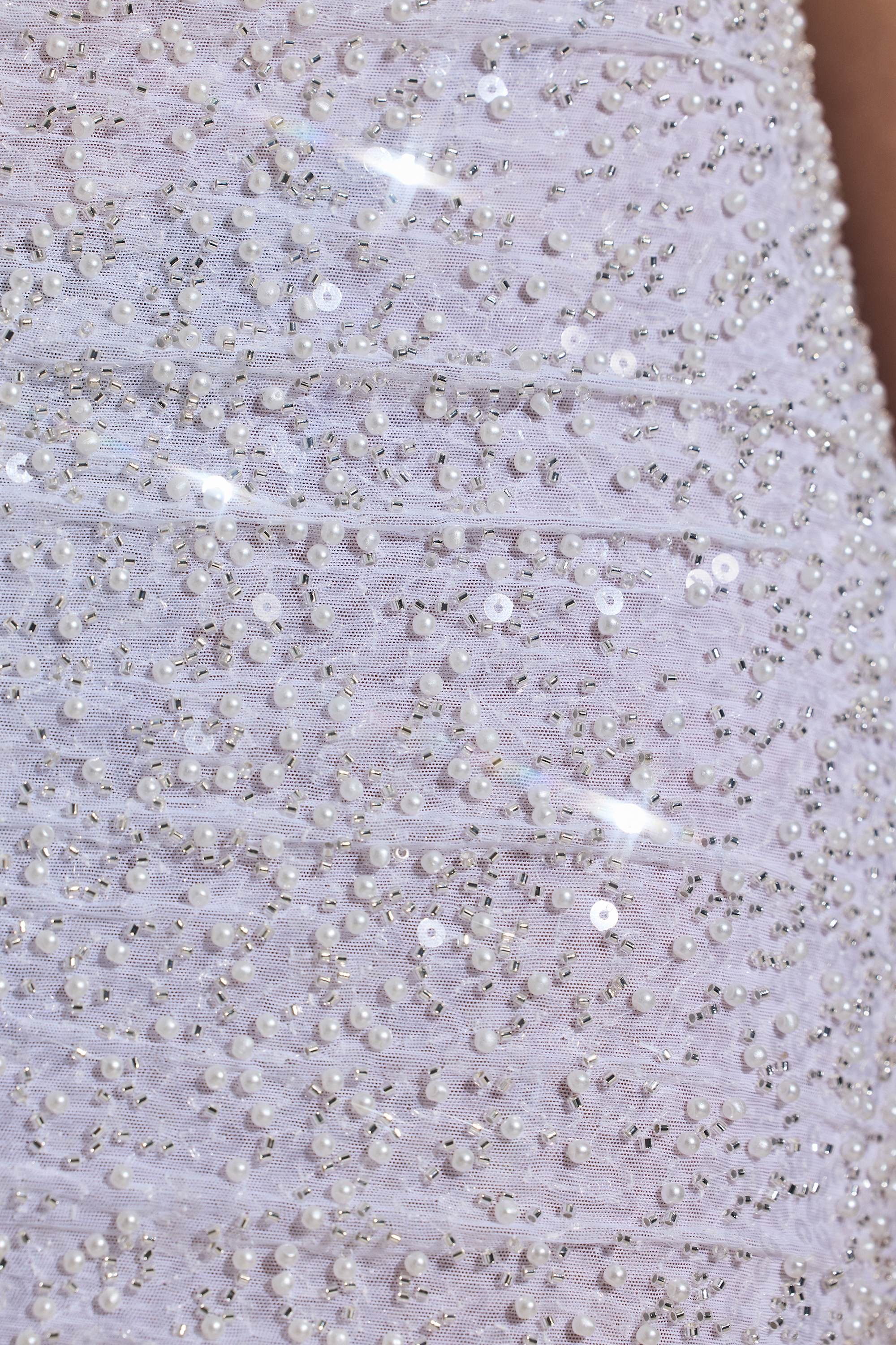 Embellished Cut Out Halterneck Mini Dress in White