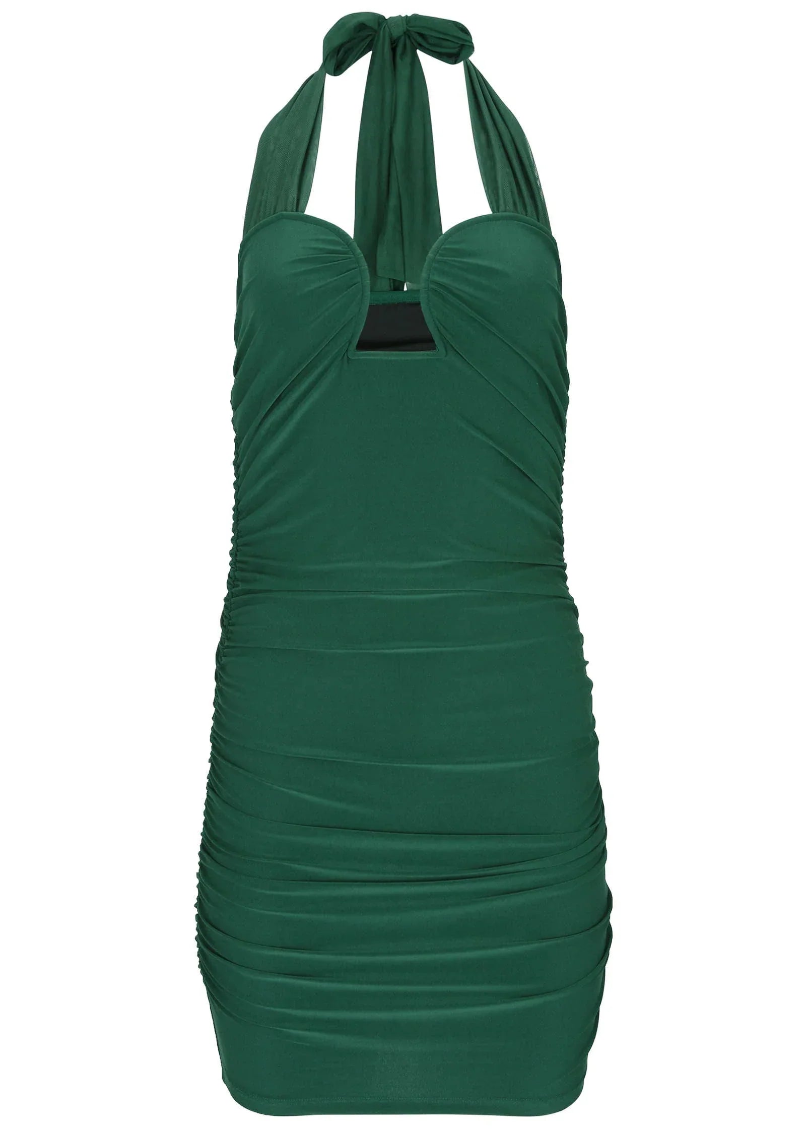 Ruched Side Ponte Mini Tropical Green