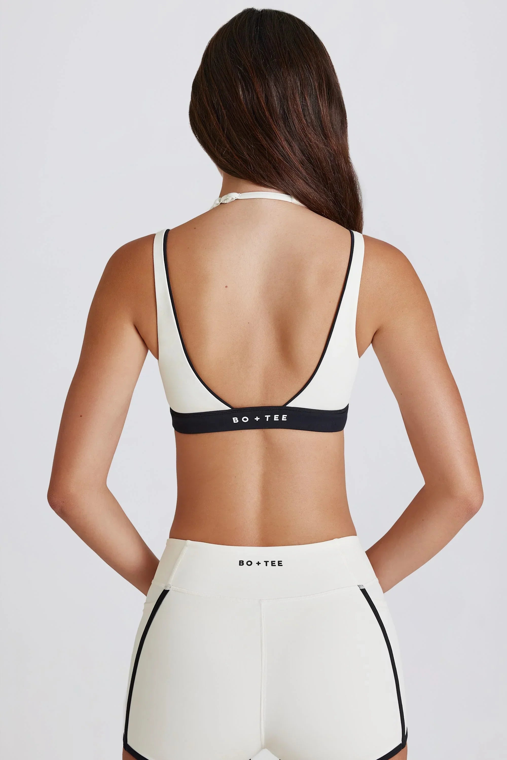 Soft Active Layered Sports Bra in Coconut