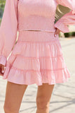 Through The Garden Pink Gingham Skort