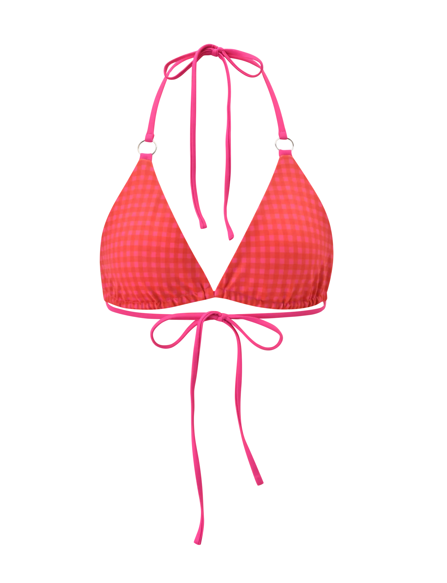 AYANNA REVERSIBLE BIKINI TOP GINGHAM AND RESORT PLAID