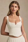 Lace Up Corset Top in Ivory