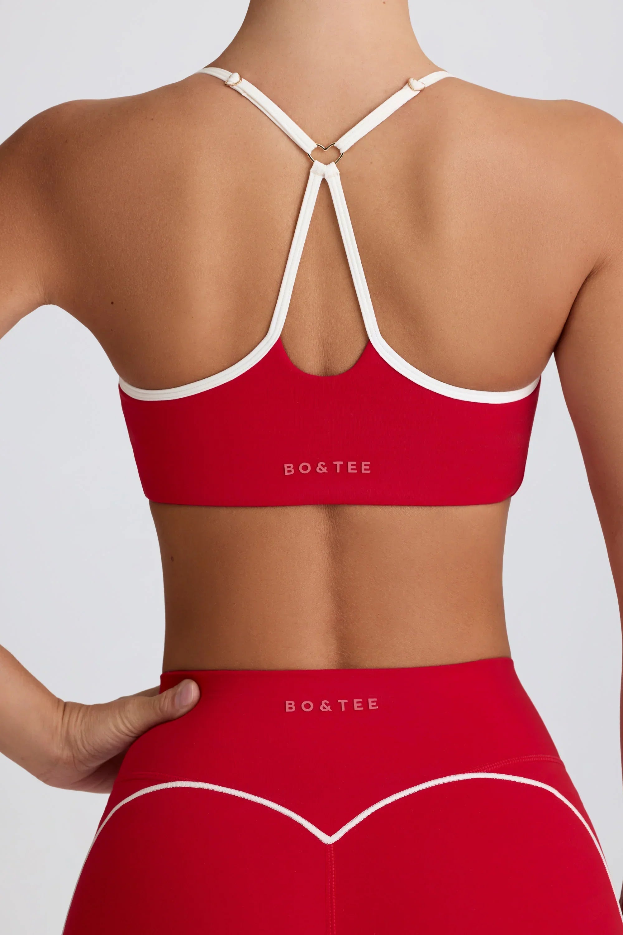 Soft Active Sweetheart Neck Sports Bra in Hot Red