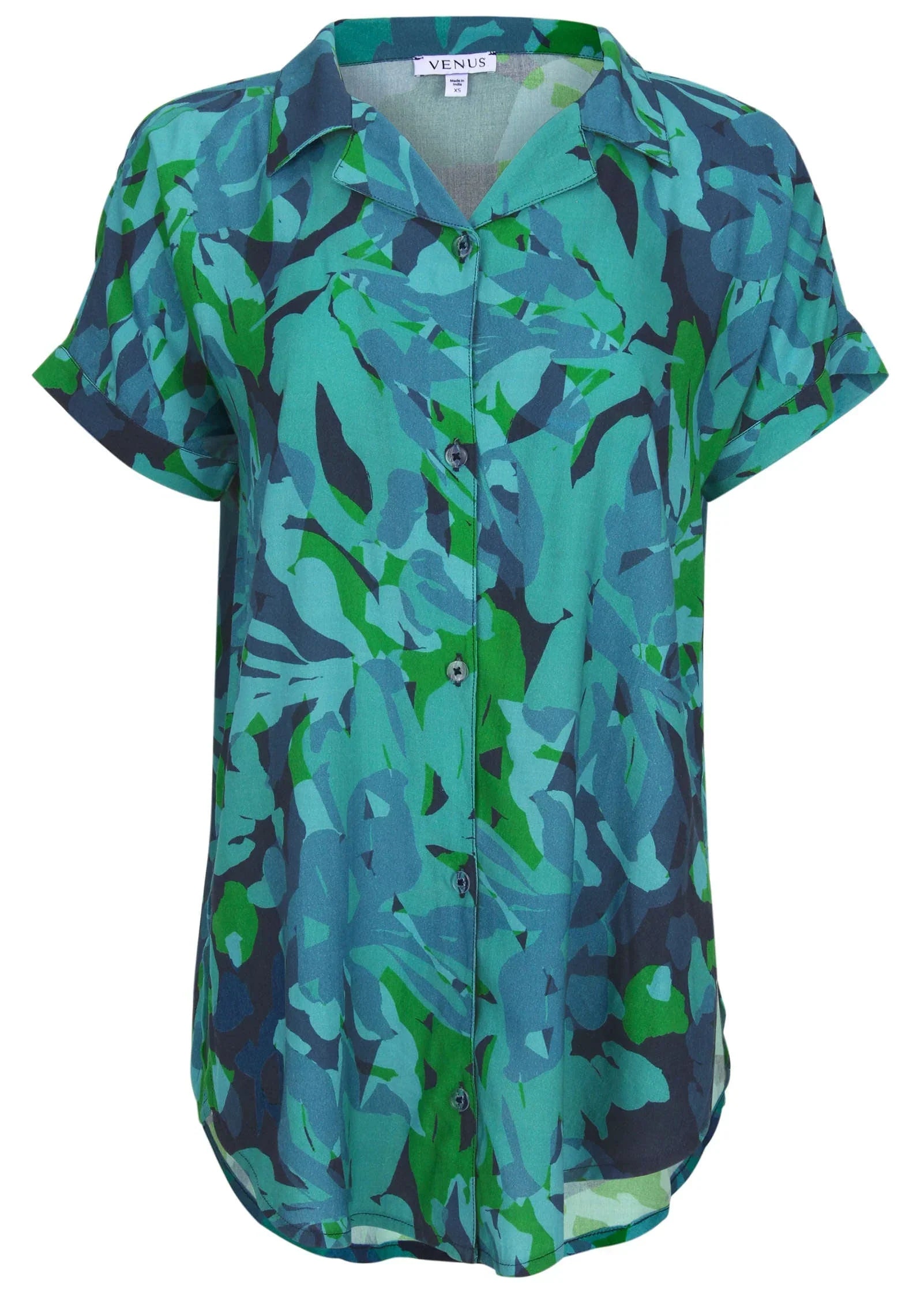 Beach Button Down Shirt Desert Floral Blue