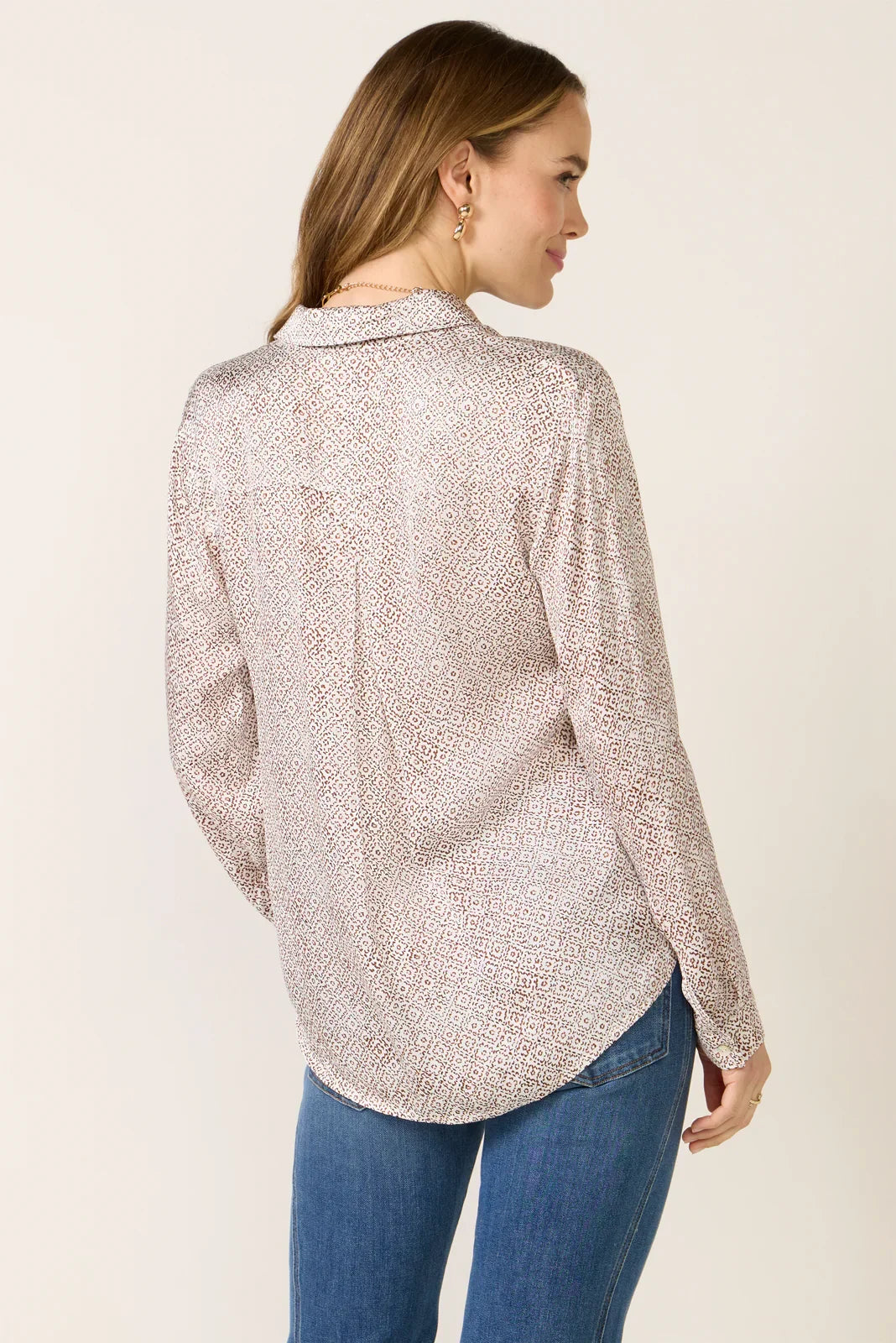 Satin Button Down Shirt