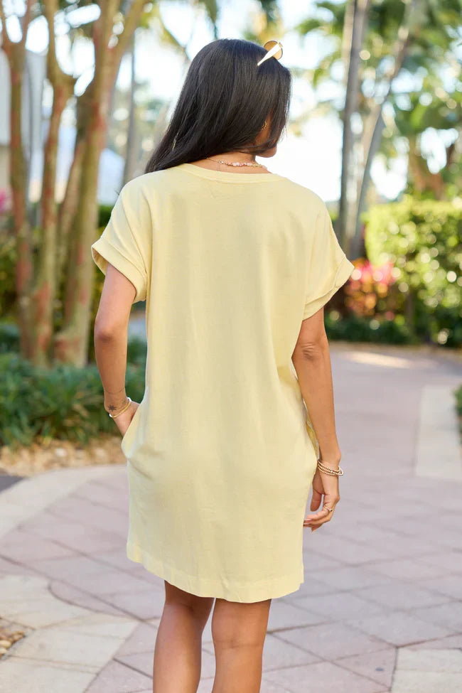 Paola Yellow T Shirt Dress
