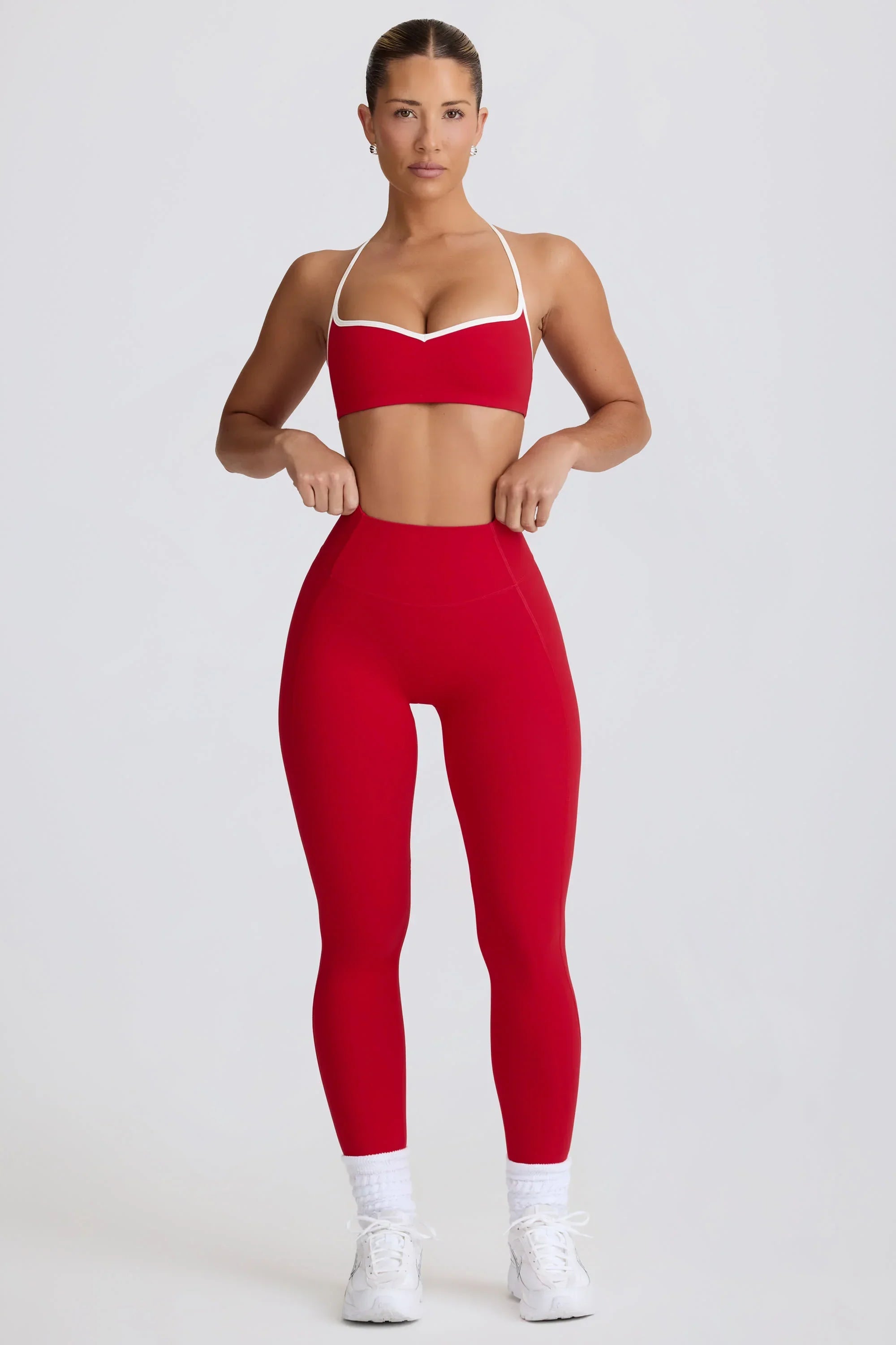 Soft Active Mid Rise Leggings in Hot Red