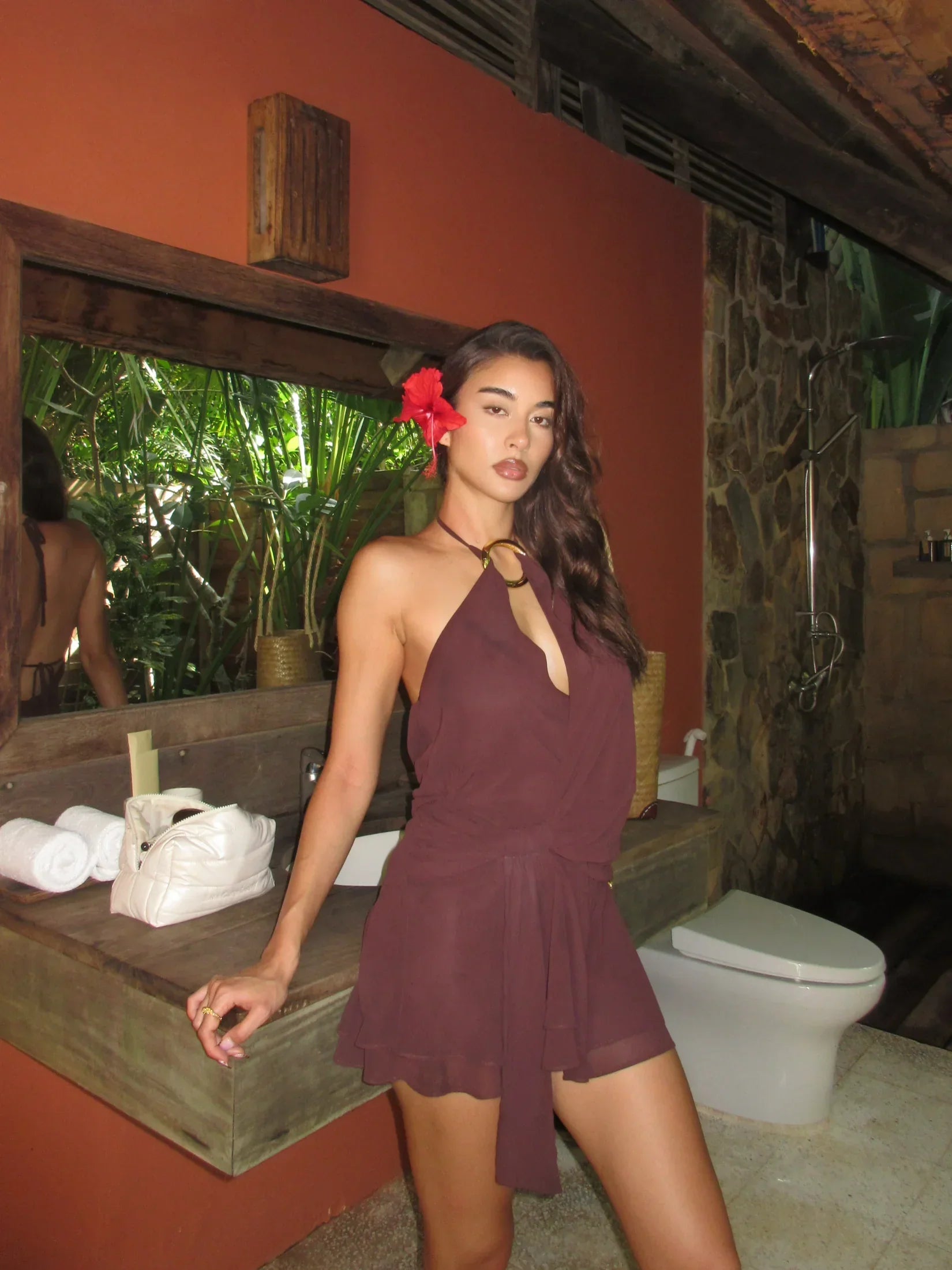 INDIGO MINI DRESS 20 CHOCOLATE