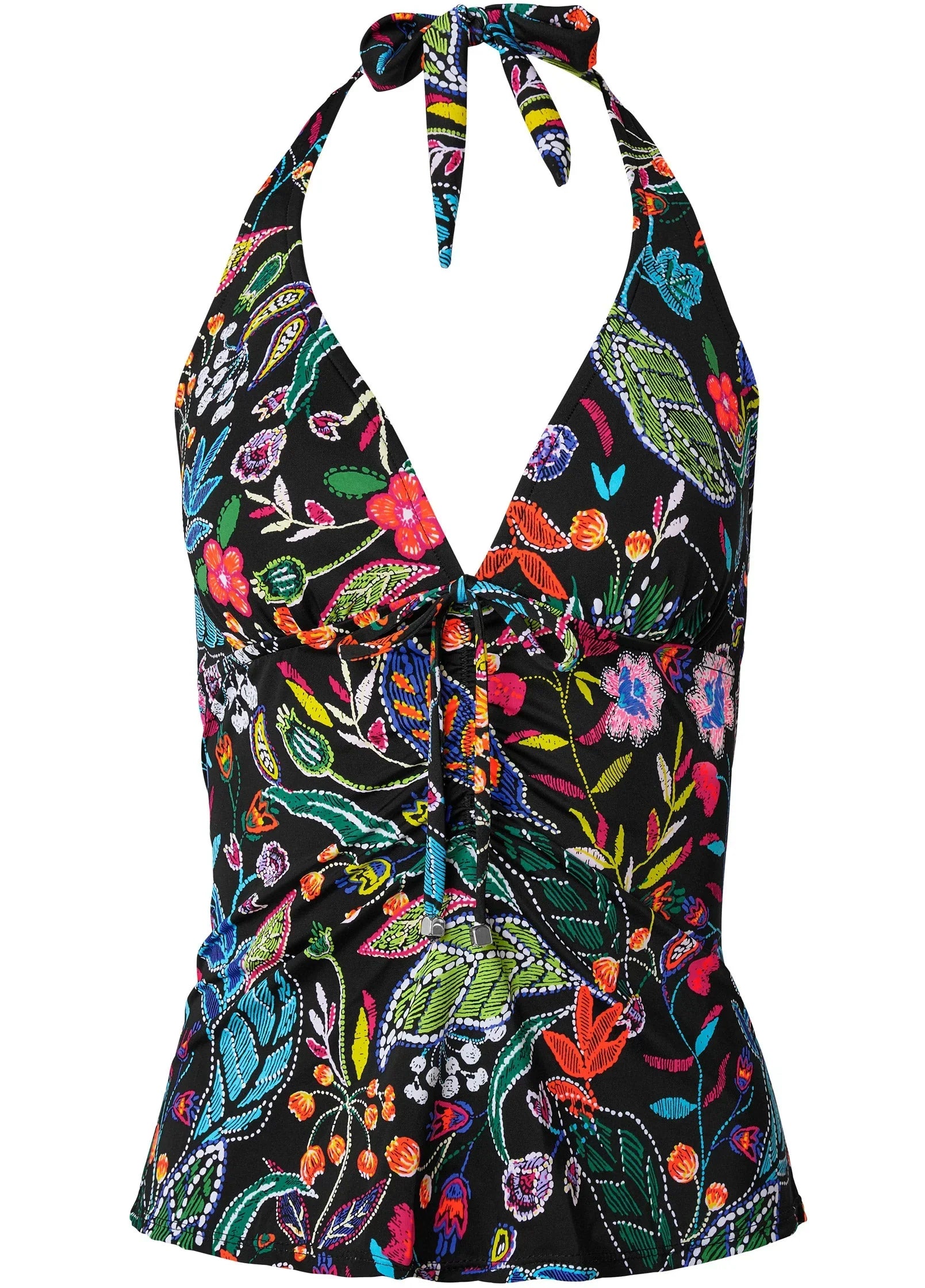 Sicily Halter Tankini Top Midnight Elegance