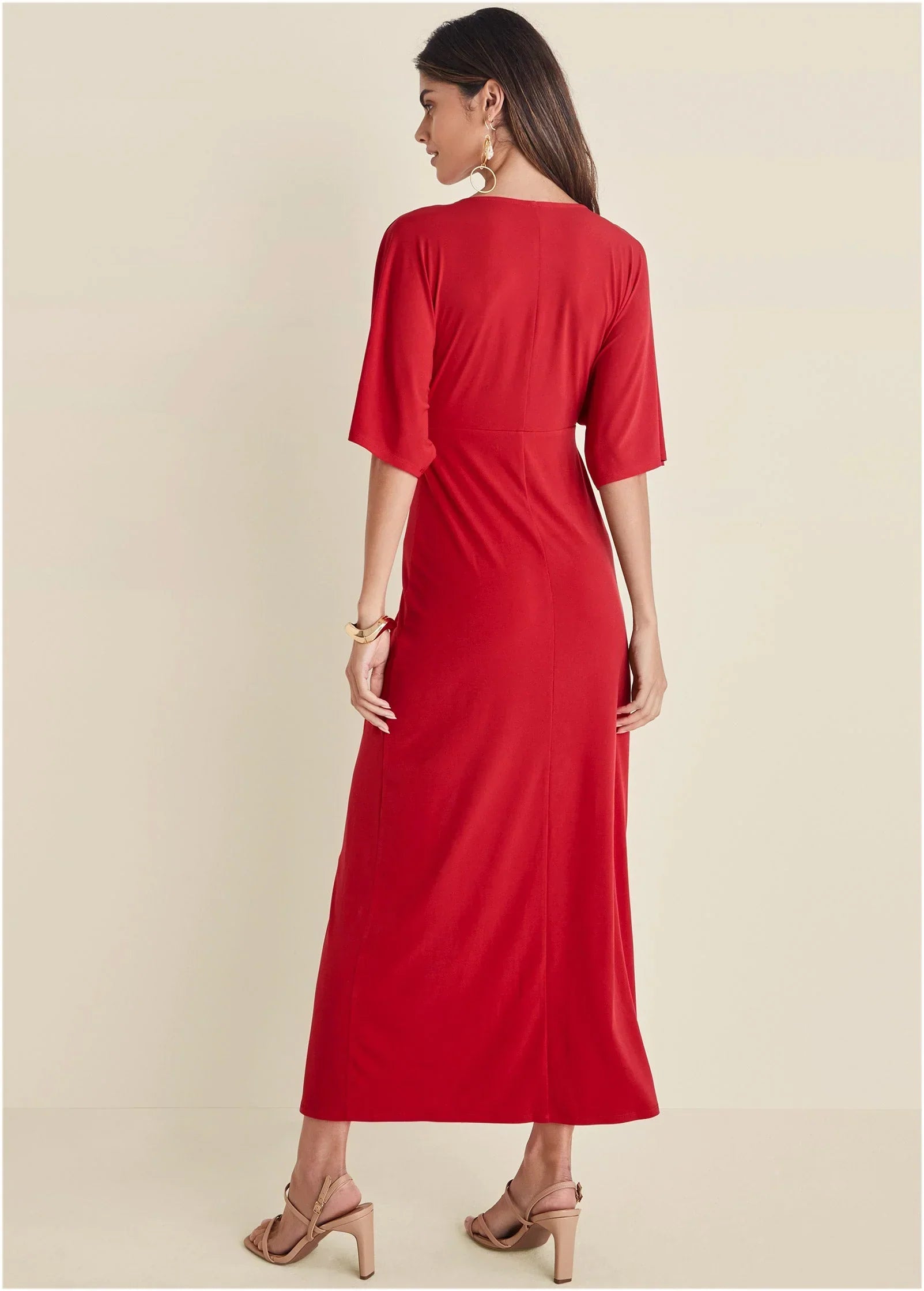 Twist Front Maxi Dress Red