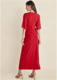 Twist Front Maxi Dress Red