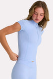 Soft Active Quarter Zip Top in Sky