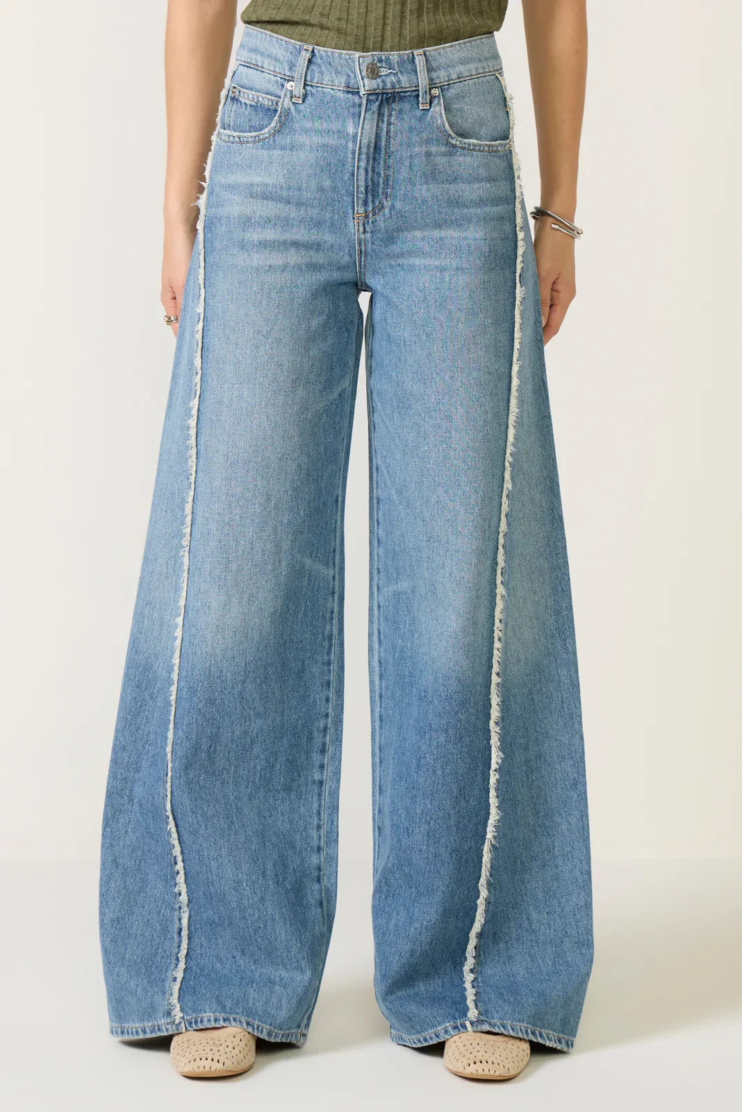 Joss Wide Leg Fray Outseam