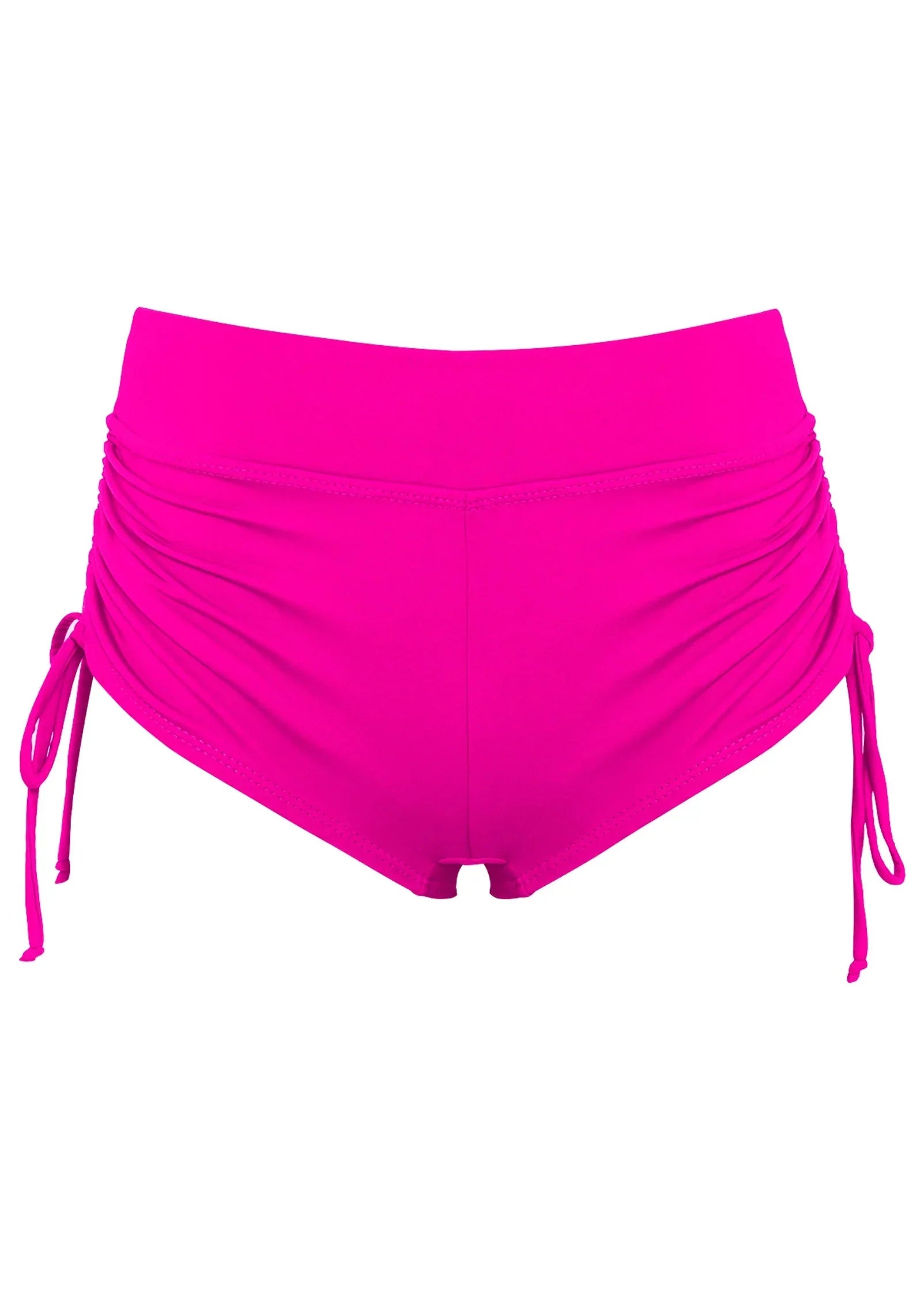 Adjustable Side Swim Short Electric Pink