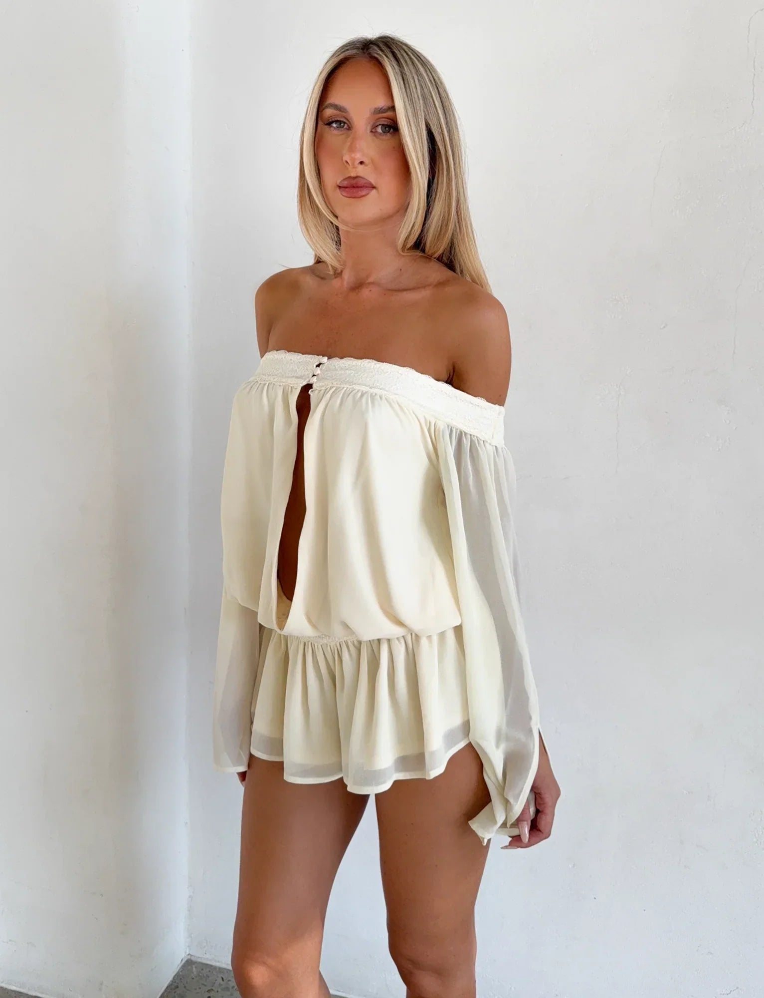 TESSIE PLAYSUIT IVORY