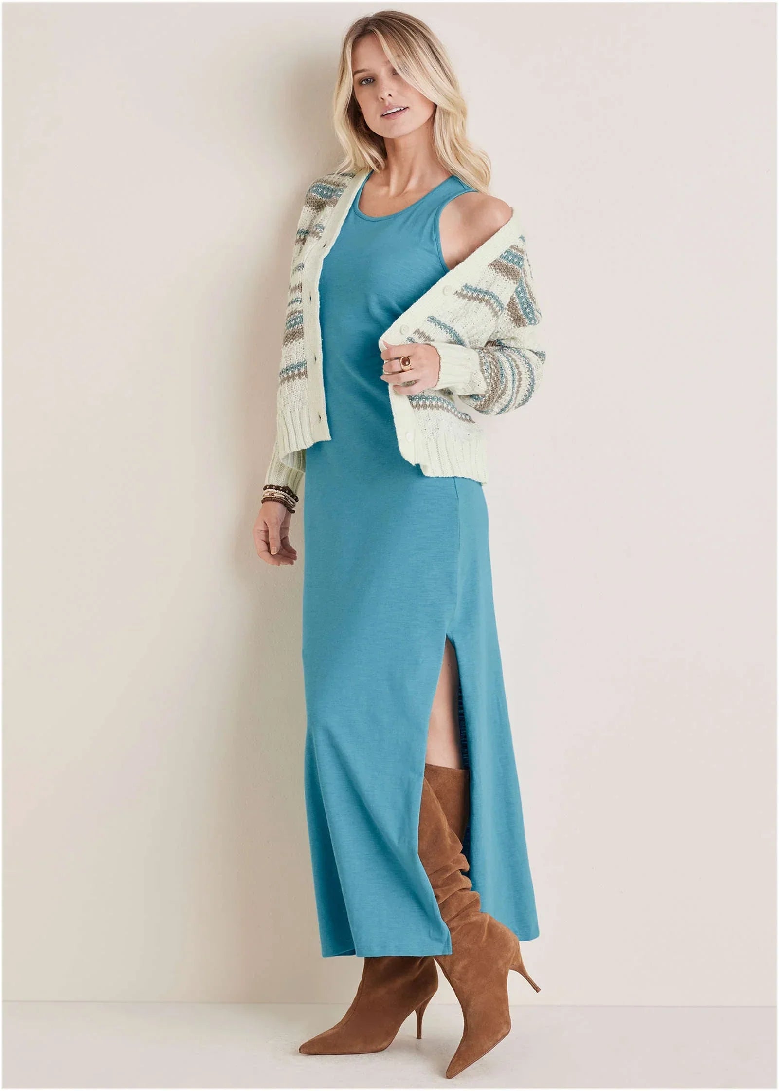 Stripe Cardigan Light Blue Stripes