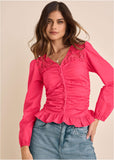 Lacquared Lace Long Sleeve Azalea
