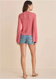 Pointelle Bell Cardigan Paradise Pink
