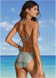 Shine Miami Tie Side Moderate Bottom Silver Metallic