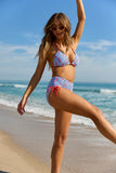 High Tide Cherry On Stripe Navy High Waisted Bikini Bottom