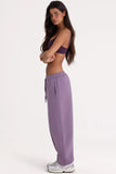 Brushed Jersey Mid Rise Relaxed Joggers in Dusk