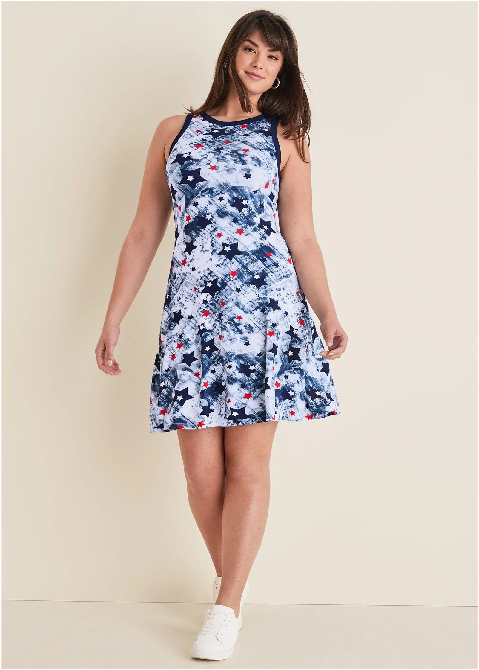 Printed Fit And Flare Dress Boardwalk Stars