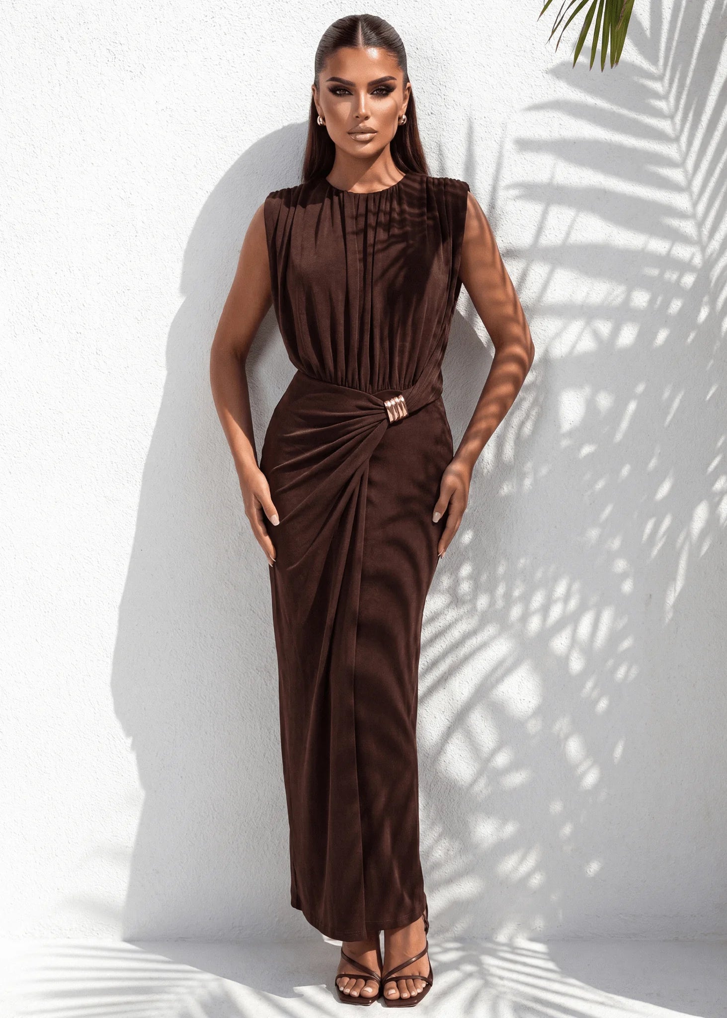 Falling Into You Maxi Dress Brown