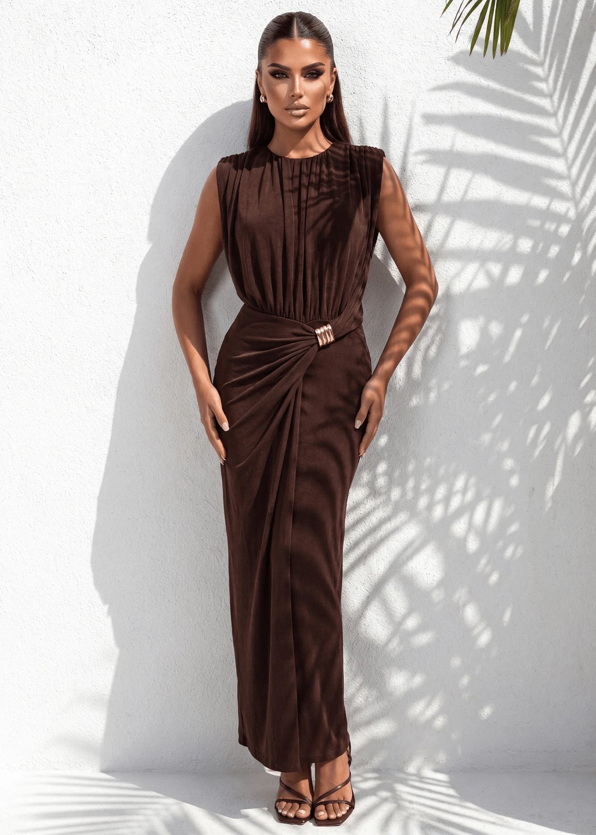 Falling Into You Maxi Dress Brown