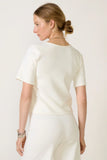 Ponte Knit Short Sleeve Extended Top