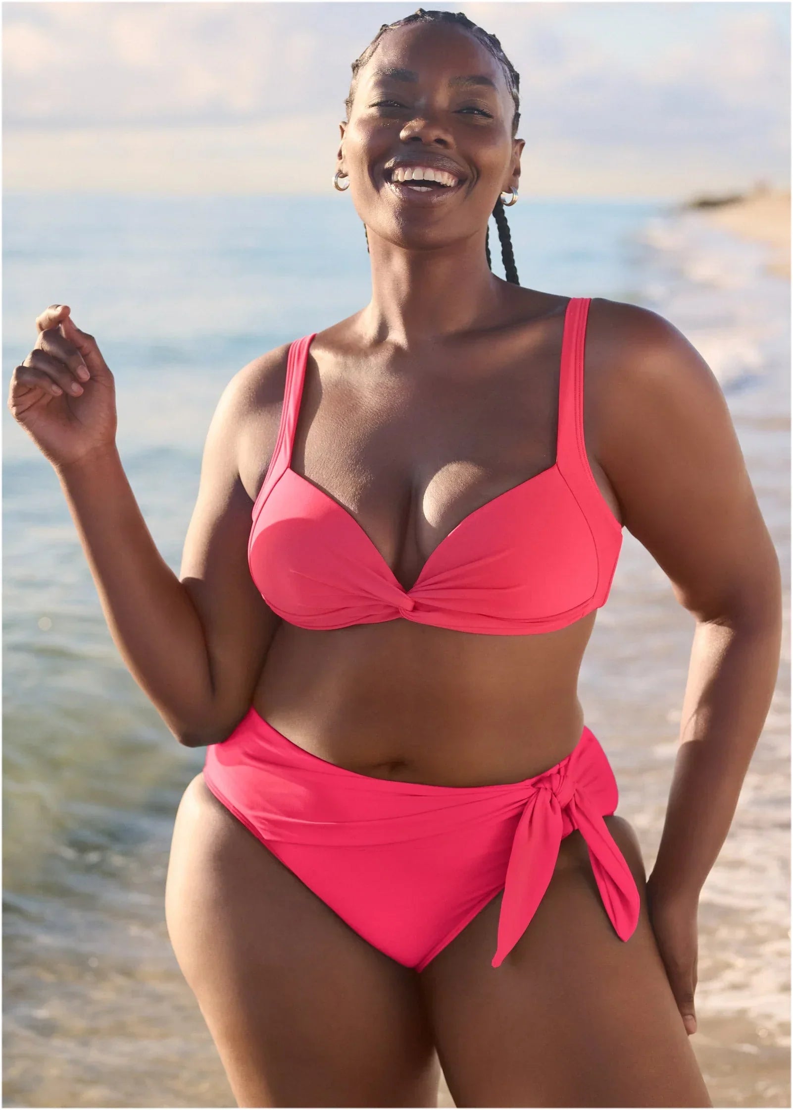 St Lucia Twist Bikini Top Sunset Pink