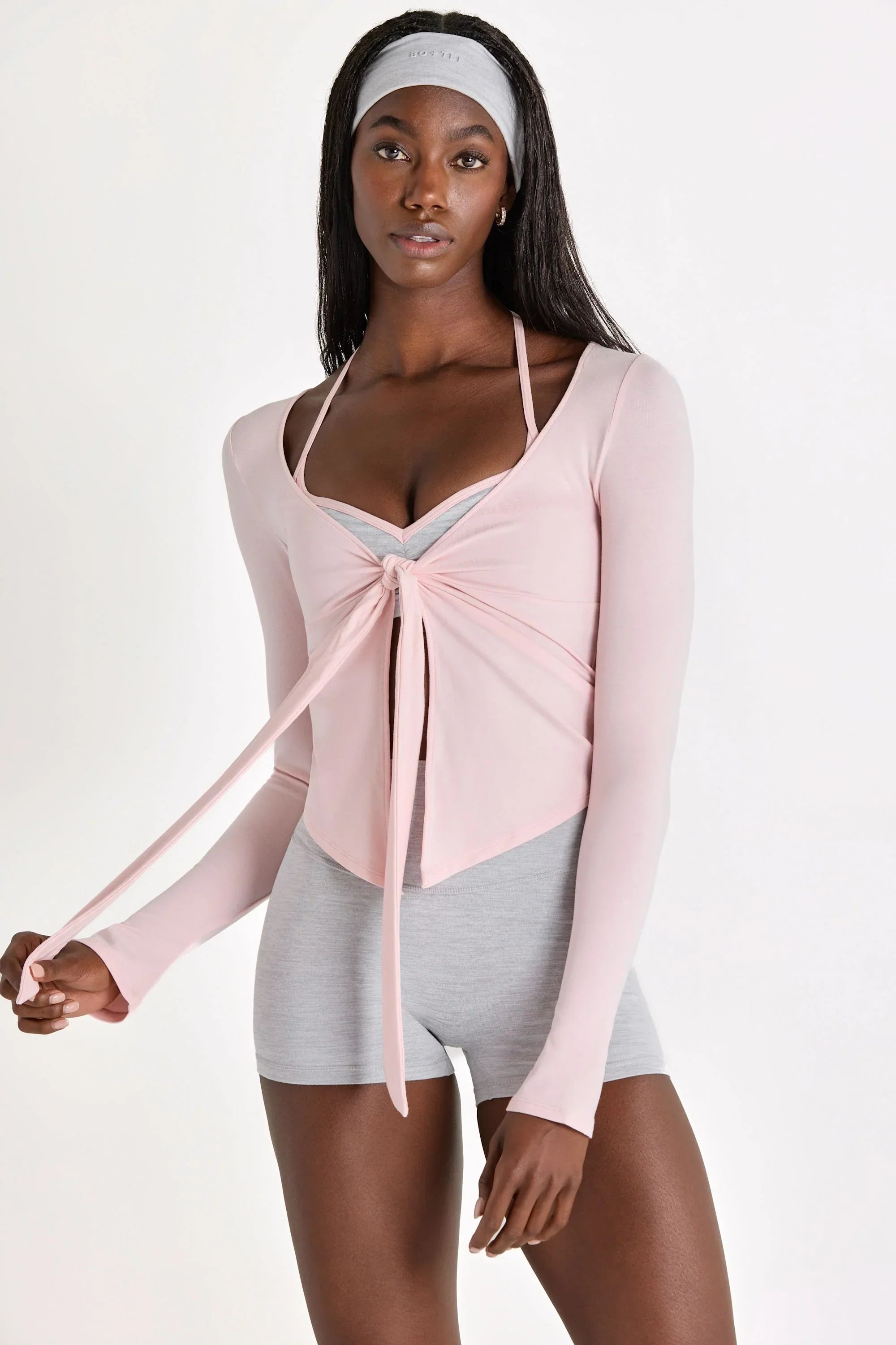 ButterCloud Tie Front Top in Blush