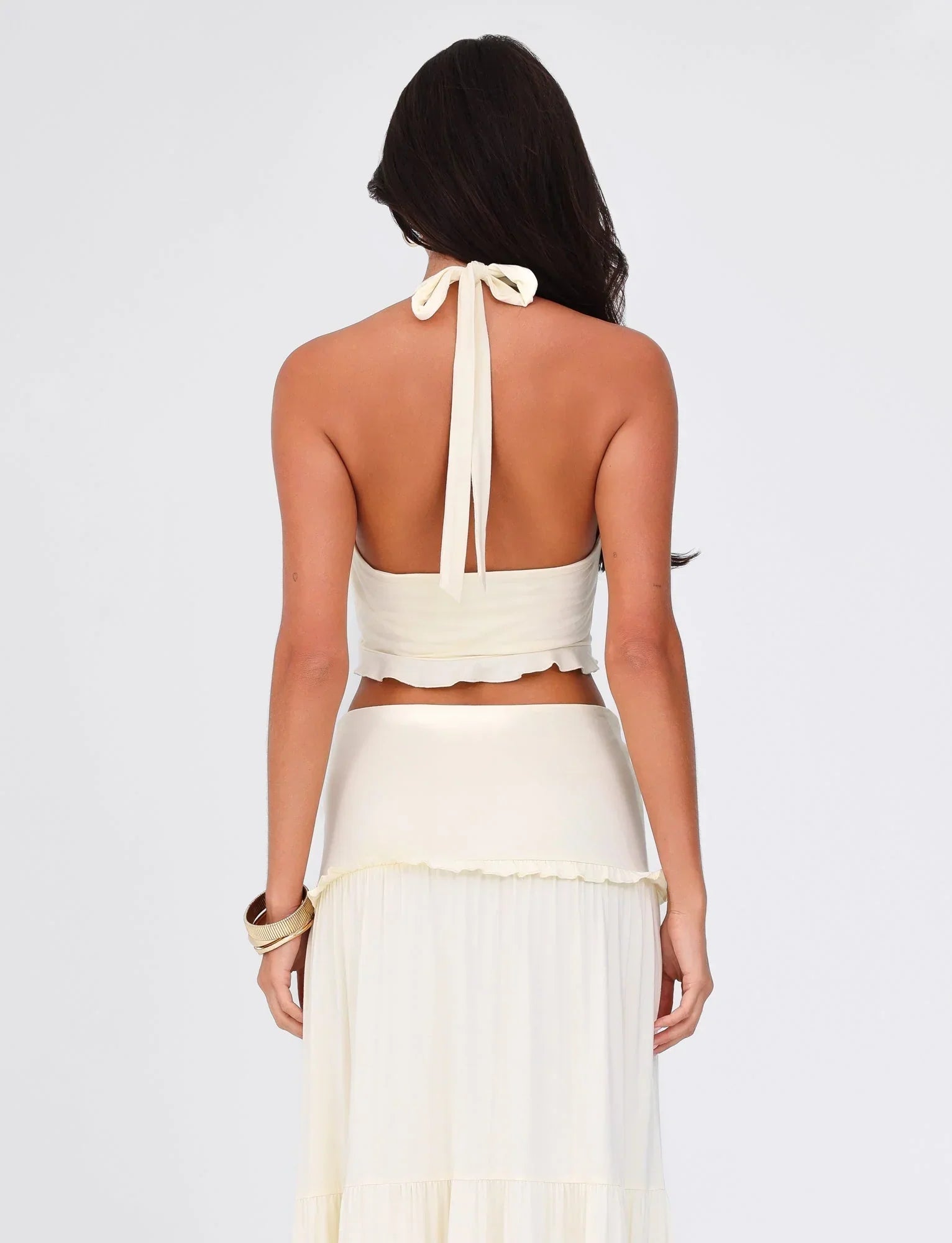 KATYA HALTER TOP WHITE CREAM