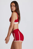 Soft Active Contrast Mini Shorts in Chilli