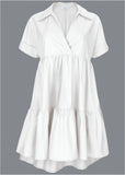 Cotton Poplin Tiered Dress Cloud Dancer