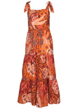 Tiered Maxi Dress Parrot Palm