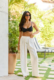 Ashley Ivory Textured Panel Swim Cover Up Pants