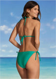 Crochet Miami Tie Side Moderate Bottom Tropical Green