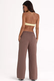 Brushed Jersey Wide Leg Joggers in Cocoa