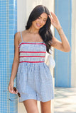 Simple Joy Smocked Seersucker Blue Plaid Romper SALE