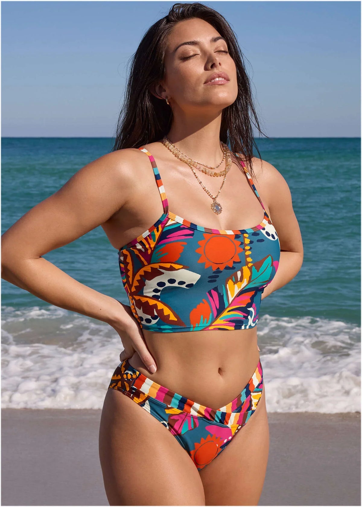 Crop Tankini Top Retro Chicka Combo