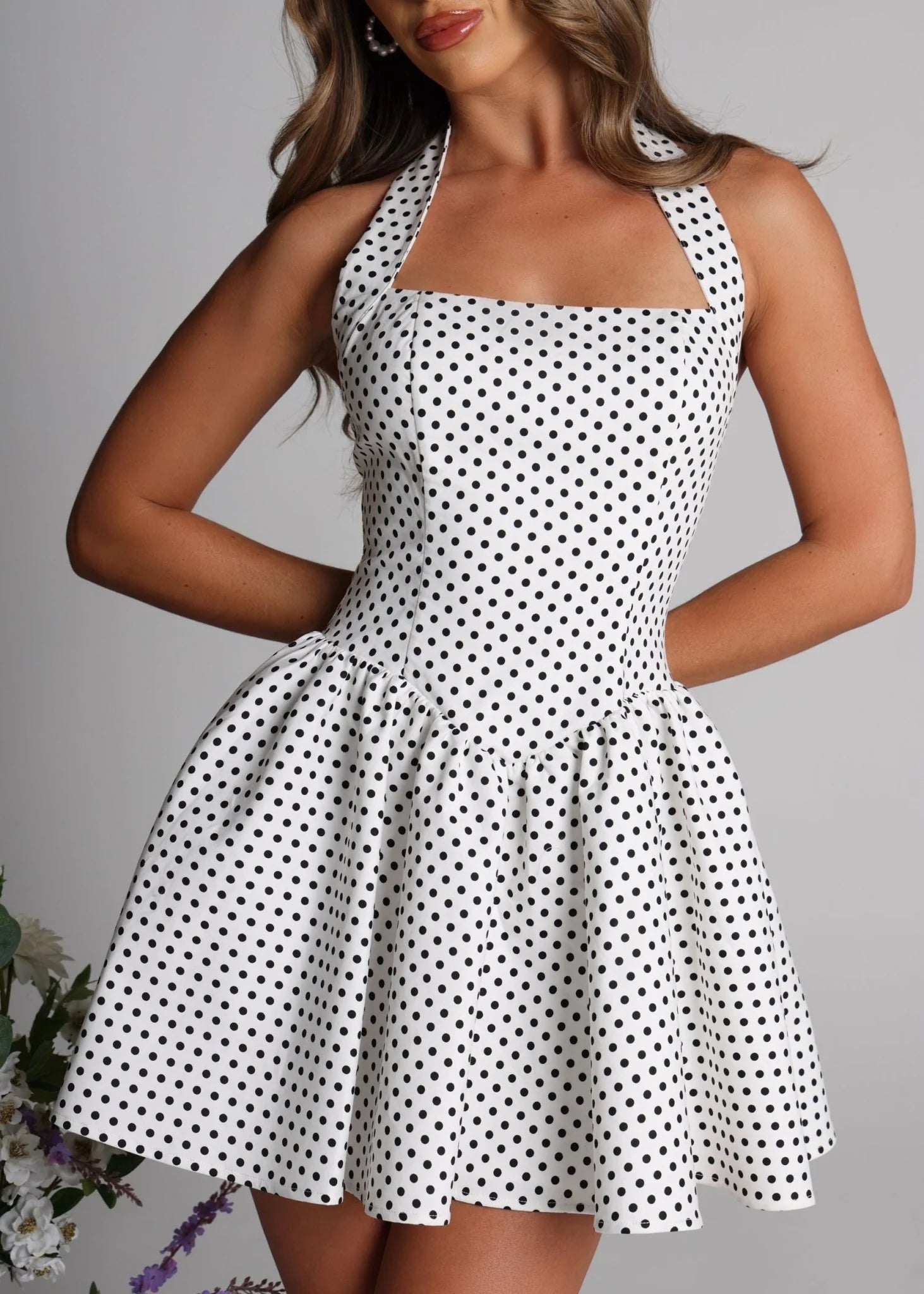 Lift You Up A Line Mini Dress Polka Dot