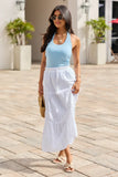 Be Yourself White Drawstring Eyelet Skirt