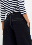 Boat Neck Striped Top White Navy Stripe