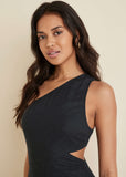 Linen Cutout Maxi Dress Jet Black